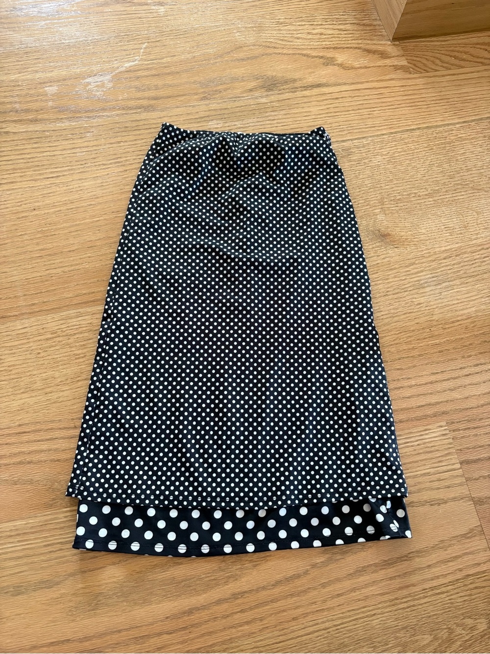Miaou Black and White Polka Dot Midi Skirt
